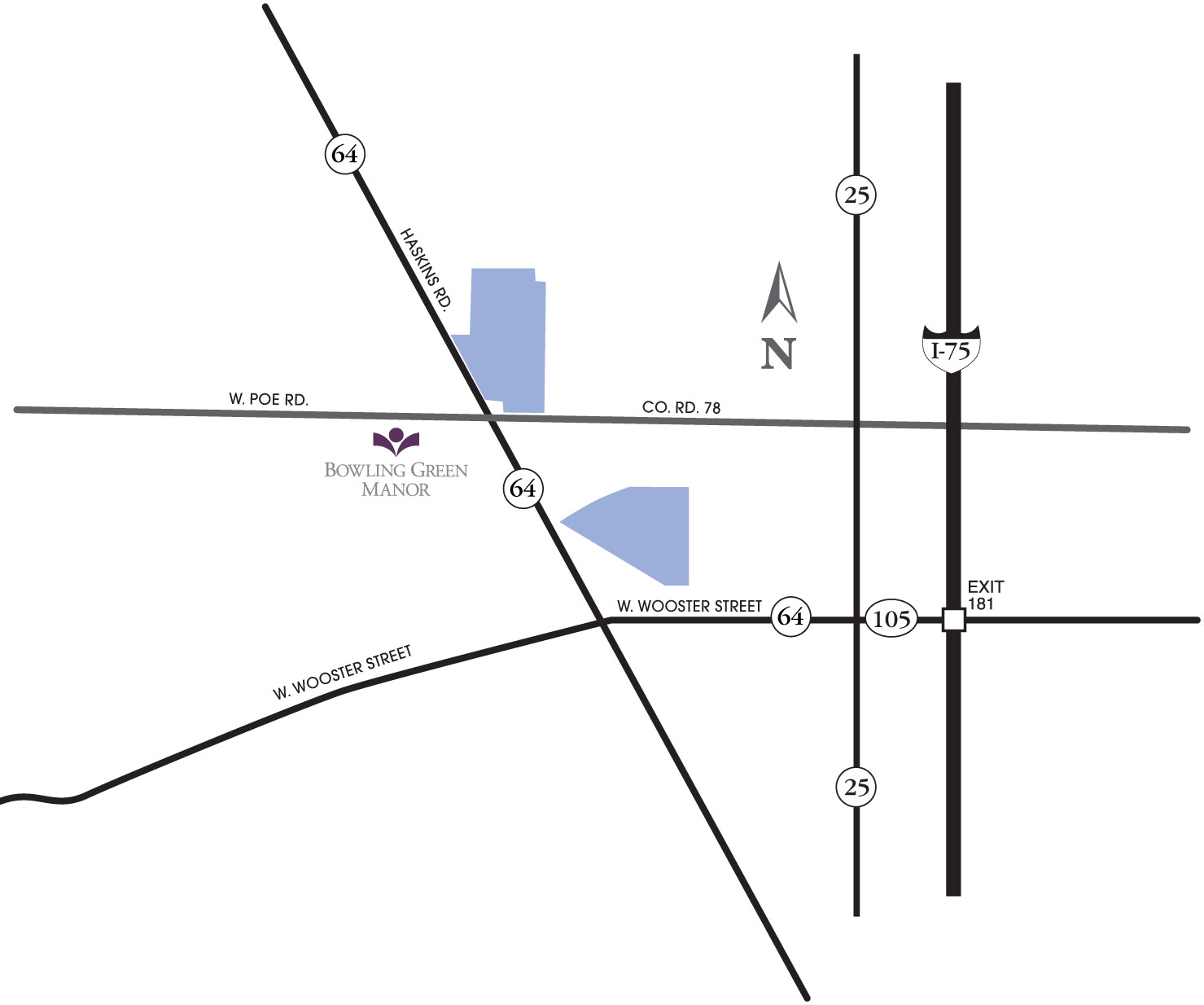 BowlingGreen-map, maps & directions, HCF Inc